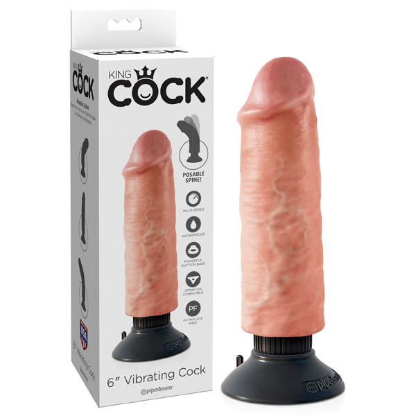 King Cock 6'' Vibrating Cock - Club X